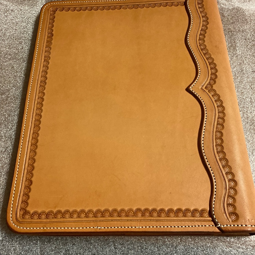 Tooled leather notebook